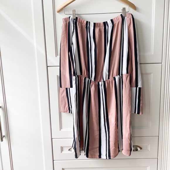 Dynamite striped off the shoulder dress - Picture 6 of 6